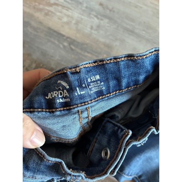 Jordache Girls Skinny Jeans Blue Distressed Denim Slim Fit Size 6 Slim - Picture 3 of 5